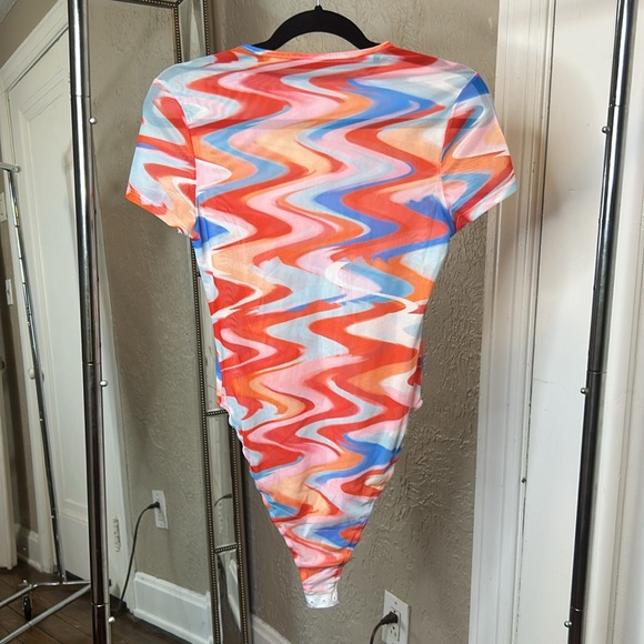 NWOT Marbled Print Sheet Bodysuit - Picture 7 of 8